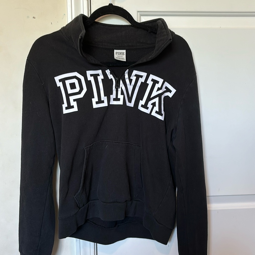 PINK trendy light weight quarter zip jacket